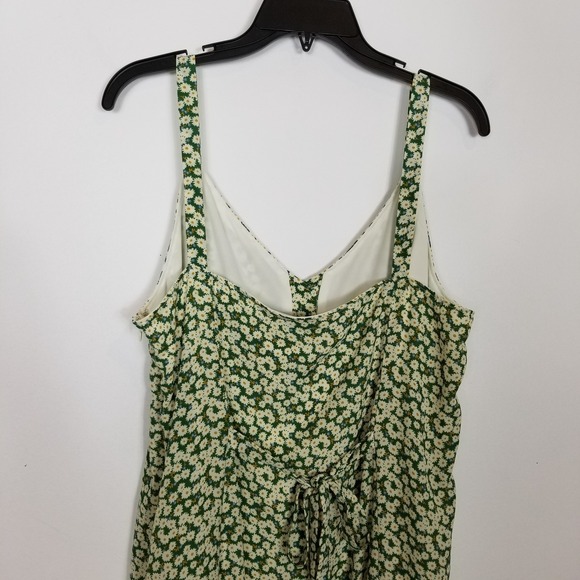 Lulu's Women Darling Daisies Green Floral Print Midi Dress Sz XL Summer Party - Picture 7 of 11